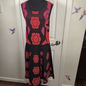 New York & Company Eva Mendes Floral Jacquard Sleeveless Sweater Dress XL